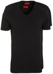 HUGO T-Shirt HUGO-V (Packung, 2er) V-Ausschnitt, Slim-Fit, HUGO Logo-Print