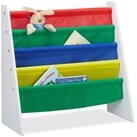 relaxdays Kinderregal B&uuml;cherregal f&uuml;r Kinder mit Stofff&auml;chern