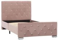 vidaXL Bettgestell, Bettrahmen Rosa Samt 90x200 cm