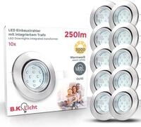 B.K.Licht LED Einbaustrahler, Leuchtmittel wechselbar, Warmwei&szlig;, LED Einbauleuchten,
