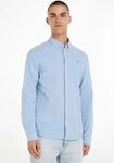 Tommy Jeans Langarmhemd TJM Slim Stretch Oxford mit Flaglabel auf der Brust
