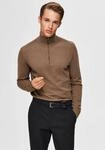 Troyer SELECTED "SLHBERG HALF ZIP CARDIGAN NOOS", Herren, Gr. XXL, beige, Strick,