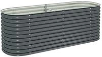 vidaXL Hochbeet Garten-Hochbeet 240 x 80 x 81 cm Verzinkter Stahl Grau (1 St)