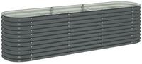 vidaXL Hochbeet Garten-Hochbeet 320x80x81 cm Verzinkter Stahl Grau (1 St)