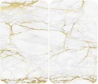 WENKO Herd-Abdeckplatte Universal Modell Marmor Gold, Glas, Kunststoff, (Set, 2 tlg),