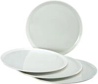 CreaTable Pizzateller Essteller, (4 St), Teller Set f&uuml;r 4 Personen, wei&szlig;,...