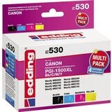 edding EDD-530 Druckerpatronen kompatibel Canon PGI-1500 XL BK/C/M/Y, 4er-Set