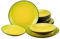 CreaTable Tafelservice Hot Green (12-tlg), 4 Personen, Steinzeug