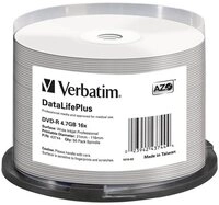 Verbatim DVD-Rohling DVD-R 4.7GB 16x 50er Spindel bedruckbar 43744, Bedruckbar