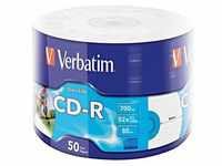 Verbatim CD-Rohling 50 Rohlinge CD-R printable 40-118mm 80Min 700MB 52x Shrink