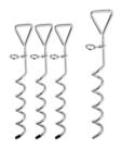 relaxdays Zelthering Spiralhering Stahl 4er Set