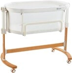 BabyGo Beistellbett Amila, beige white, mit Schaukelfunktion