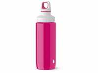 Emsa Drink2Go Light Steel 0,6L pink Tropfen weiß