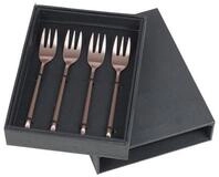 Broste Copenhagen Besteck-Set HUNE Kuchengabel titanium espresso 4tlg., Edelstahl