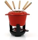 BBQ-Toro Fonduetopf 13-teiliges Gusseisen Fondue Set f&uuml;r 6 Personen, 1 L,