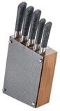 Michelino Messer-Set Premium Messer-Set (6-tlg) mit Holzblock - F&uuml;r Profi- und