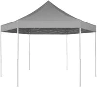 vidaXL Partyzelt Pop-Up-Partyzelt Hexagonal Faltbar Grau 3,6x3,1 m