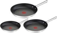 Tefal Pfannen-Set Pfannen-Set &raquo;Duetto&laquo;, Edelstahl (Set, 3-tlg), Edelstahl