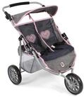 CHIC2000 Puppenwagen 697 26 Zwillings-Jogger, Melange grau-navy