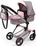 Bayer Kombi-Puppenwagen Vario, grau, mit Wickeltasche
