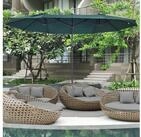 Outsunny Sonnenschirm Terrassenschirm mit Schirmst&auml;nder Handkurbel, LxB: 455x265 cm,