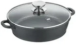 Berndes Servierpfanne mit Glasdeckel 28 oder 32 cm, Aluminium, schwarz - Vario Click,