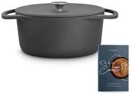 Springlane Br&auml;ter Cocotte Grau mit Deckel, Gusseisen, 4 L, &Oslash; 24cm, Rund, Gusseisen