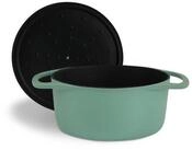 Springlane Br&auml;ter Cocotte Mint mit Deckel, Gusseisen, 4 L, &Oslash; 24cm, Rund, Gusseisen