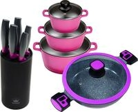 KING Topf-Set Berry, Aluminiumguss (Set, 10-tlg., 3 T&ouml;pfe, 3 Deckel,...
