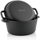 BBQ-Toro Schmortopf Gusseisen Topf 6,8 Liter, Schmortopf zum Kochen, Gusseisen