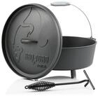 BBQ-Toro Grilltopf Dutch Oven DO12A, 10,7 L Alpha Gusseisen Kochtopf, Gusstopf,