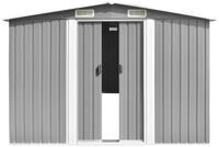 vidaXL Ger&auml;tehaus, Gartenhaus 257x392x181 cm Metall Grau