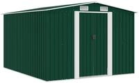 vidaXL Gartenhaus Ger&auml;tehaus 257x298x178 cm Metall Gr&uuml;n