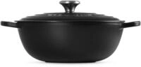 LE CREUSET Br&auml;ter Br&auml;ter La Marmite Signature rund schwarz matt 28cm, Emailliertes