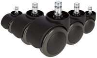 hjh OFFICE Stuhlrolle Stuhlrollen 5X Rolo 11Mm/50Mm Metall, Kunststoff, (5er...