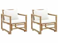 vidaXL Garden Chair in Bamboo 2 Pieces