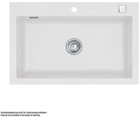 Systemceram K&uuml;chensp&uuml;le KeraDomo MERA 80 Handbedienung Satin, 80/510 cm