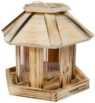 Windhager Vogelhaus Wilder Kaiser, Vogelfuttersilo aus Echtholz, Futterstation inkl.