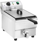 Royal Catering Fritteuse RCEF 10EH-1, 3000 W, 10 L Edelstahl Kaltzone Ablasshahn