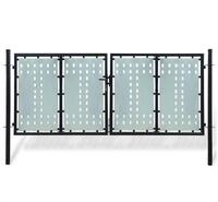 vidaXL Gartentor Schwarzes Einzeltor f&uuml;r Z&auml;une 300 x 125 cm