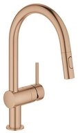 Grohe K&uuml;chenarmatur Minta, C-Auslauf herausziehbare Brause, Laminarstrahl