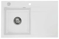 Systemceram K&uuml;chensp&uuml;le KeraDomo STEMA 80 Becken links Excenterbedienung Satin,