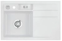 Systemceram K&uuml;chensp&uuml;le KeraDomo BELA 78 Becken links Excenterbedienung Satin,