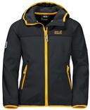 Jack Wolfskin Softshelljacke Fourwinds (wind-& wasserabweisend) grau/gelb Kinder