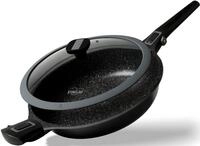 STONELINE Schmorpfanne 28cm, mit Glasdeckel, mit abnehmbaren Sicherheitsgriffen,