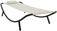 vidaXL Bett Gartenbett Creme 200x90 cm Stahl