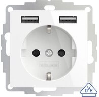 2USB Steckdose 2USB 2U-449276 Unterputz-Steckdose VDE, mit USB, erh&ouml;hter Ber&uuml;hrungs