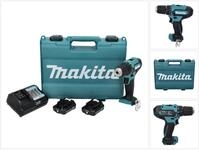 Makita S&auml;ulenbohrmaschine DF 333 DWAE Akku Bohrschrauber 12 V max. 30 Nm + 2x...
