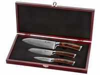 Wakoli Messer-Set Edib Damastmesserset I Küchemesser mit 8-17cm Klinge I