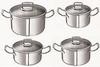 SCHULTE-UFER Topf-Set Turbo Line, Edelstahl 18/10 (Set, 8-tlg., je 1 Fleischtopf
